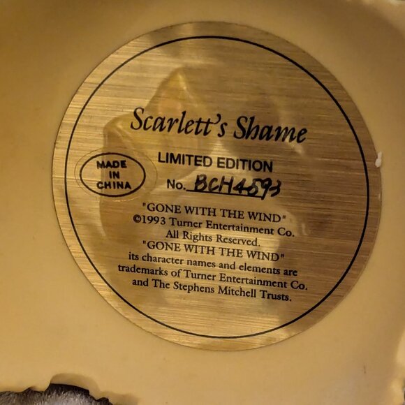Gone with the Wind Glass Dome Figurine Scarlette's Shame 1993 EUC - Picture 8 of 8
